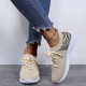 Sneakers Women Shoes Orange Pattern Canvas Shoe Casual Women Shoes Flat Lace-Up Women Platform Sneakers 